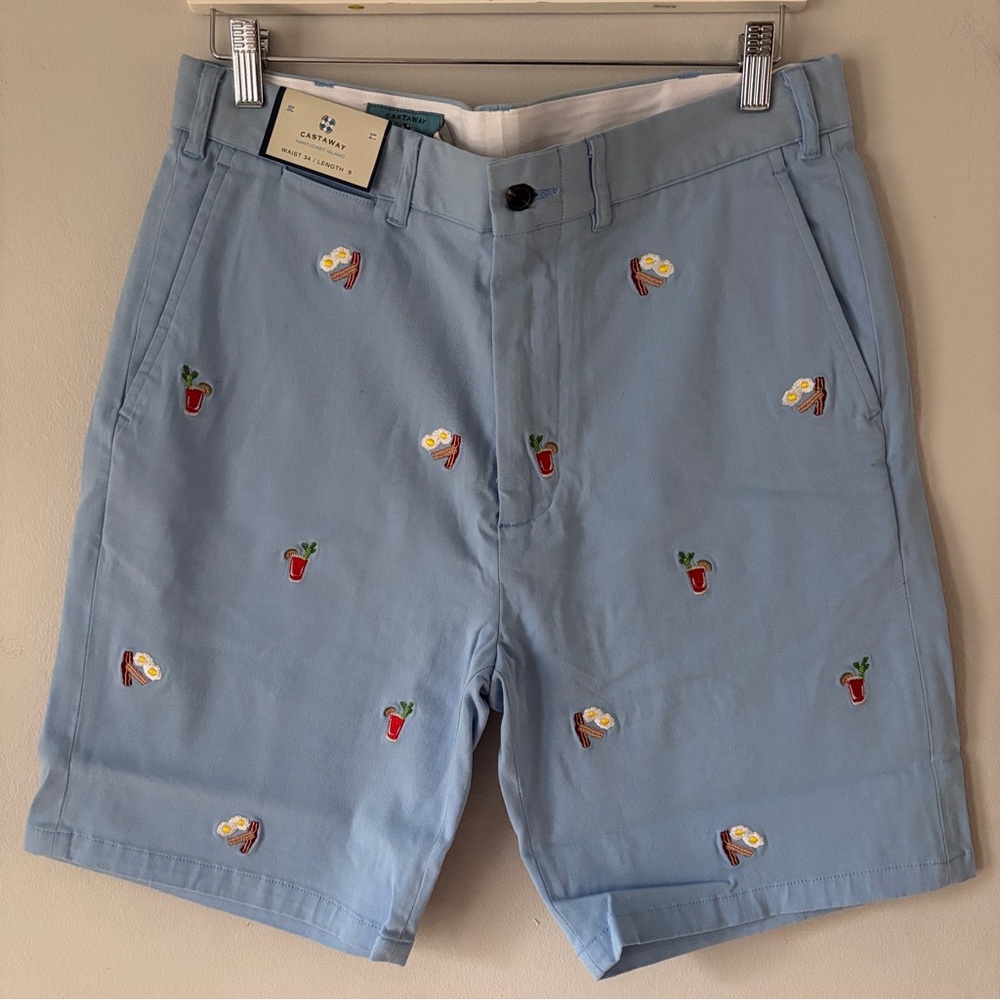 Castaway Clothing Cisco Shorts Embroidered Hangover Special Motif NWT Prep Golf